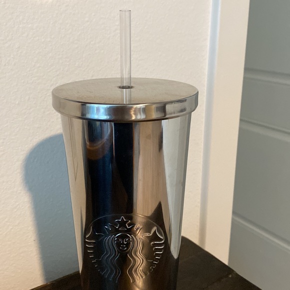 Shiny Metal Starbucks Cold Cup - Picture 2 of 3
